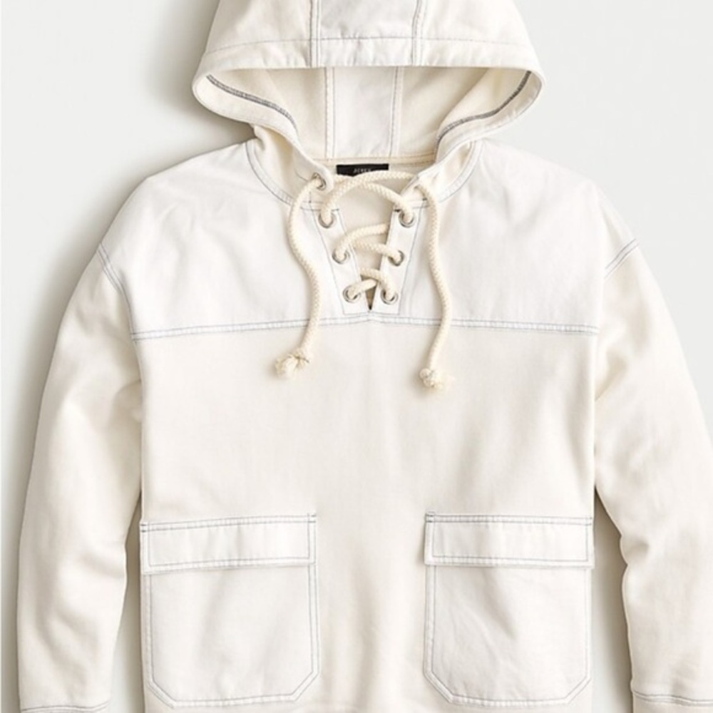 J Crew lace up hoodie. Size medium.